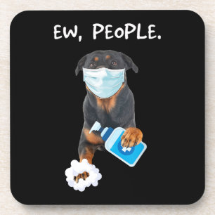 Rottweiler Ew Leute tragen eine Gesichtsmaske lust Getränkeuntersetzer