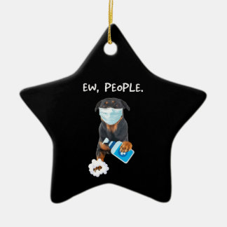 Rottweiler Ew Leute tragen eine Gesichtsmaske lust Keramik Ornament