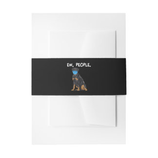 Rottweiler ew people dog wearing face mask einladungsbanderole