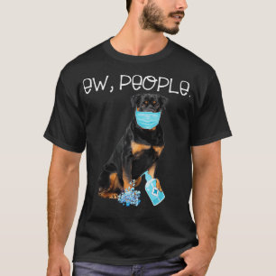 Rottweiler Ew People haben eine Gesichtsmaske getr T-Shirt