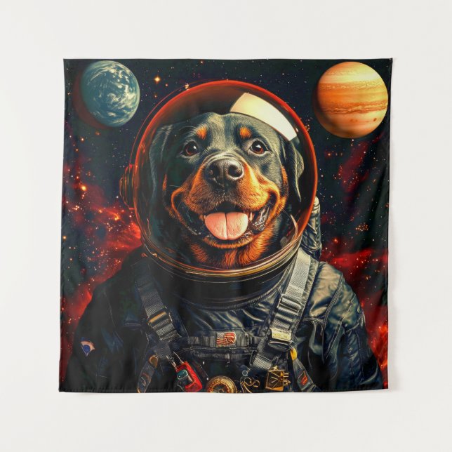 Rottweiler Explores Wandteppich (Vorderseite)