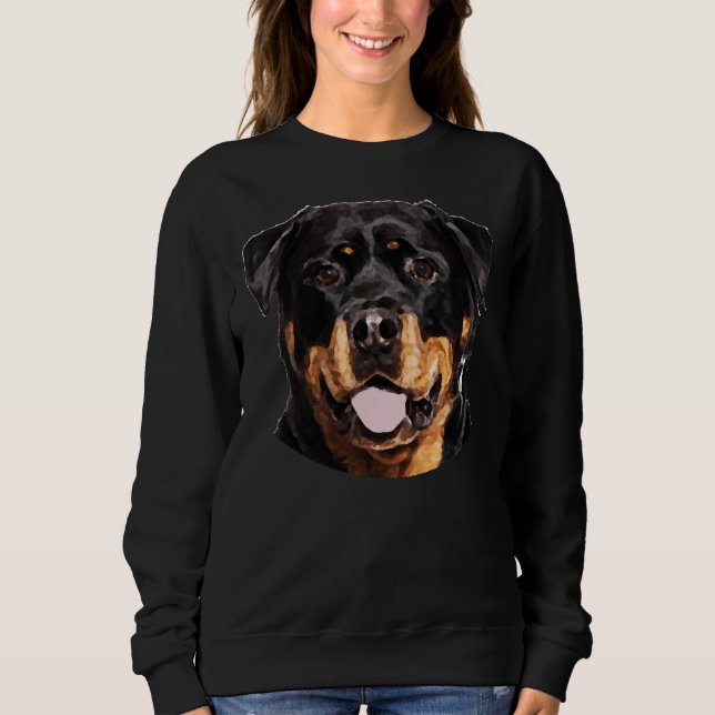 Rottweiler Face Portrait Niedlich Rottweiler Mama  Sweatshirt (Vorderseite)