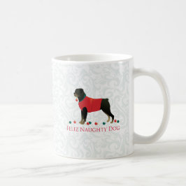 Rottweiler Feliz Naughty Dog Christmas Design Tasse