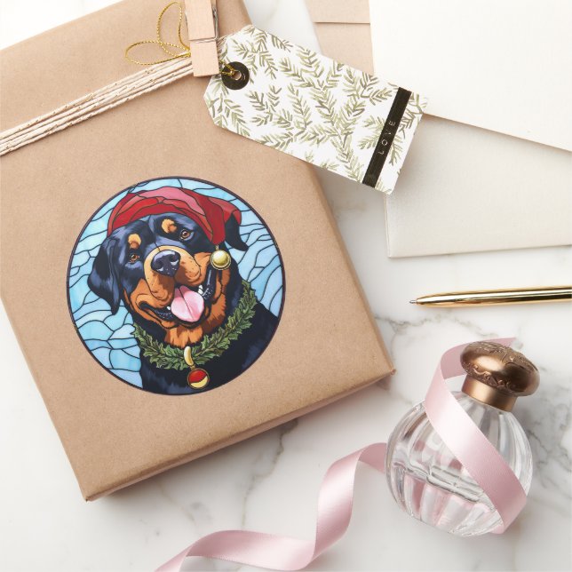 Rottweiler Festgläserweihe Runder Aufkleber (Schenken)