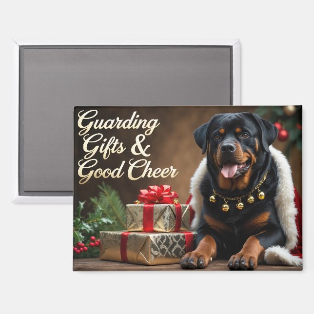 Rottweiler Festtage Weihnachten Magnet (Vorderseite/Rückseite)