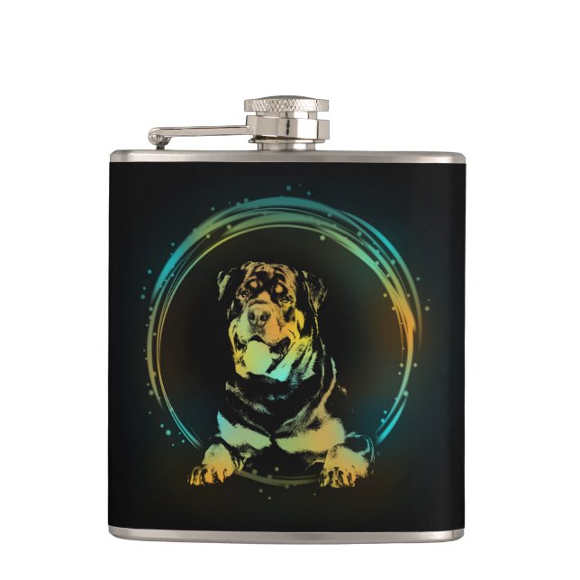 Rottweiler Flachmann (Vorderseite)