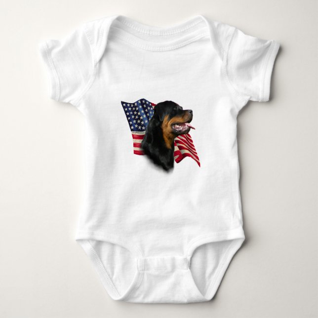 Rottweiler-Flagge Baby Strampler (Vorderseite)