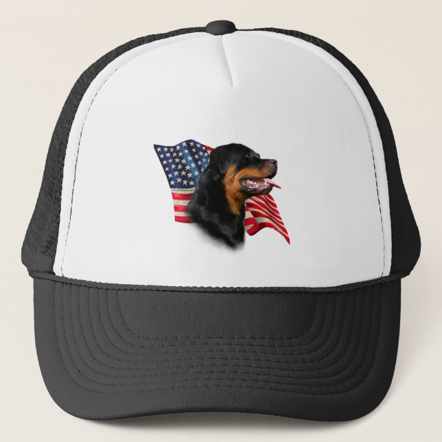Rottweiler-Flagge Truckerkappe (Vorderseite)
