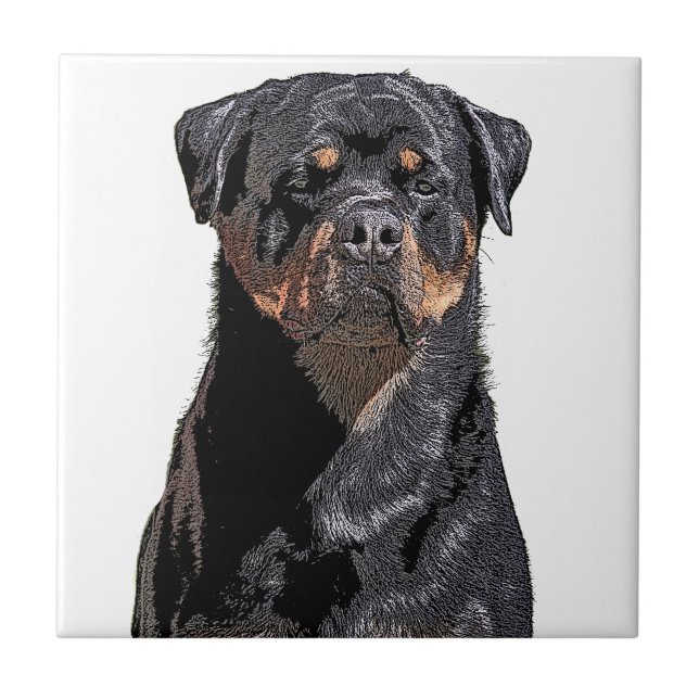 Rottweiler Fliese (Vorderseite)