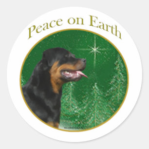 Rottweiler Frieden Runder Aufkleber