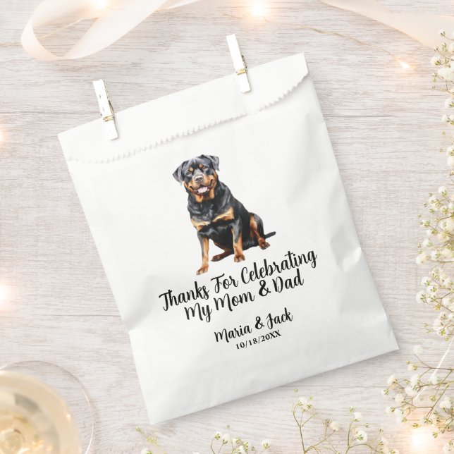 Rottweiler Full Color Pet Wedding Geschenktütchen (Ausgeschnitten)