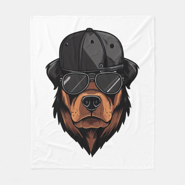 Rottweiler Gangster Fleecedecke (Vorderseite)