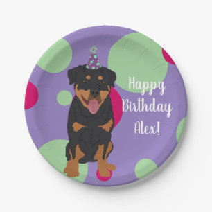 Rottweiler Geburtstag individuell anpassbar Pappteller