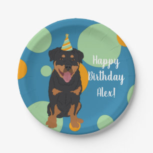 Rottweiler Geburtstag individuell anpassbar Pappteller