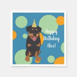 Rottweiler Geburtstag individuell anpassbar Serviette