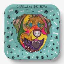 Rottweiler-Geburtstags-Teller