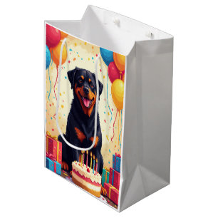 Rottweiler-Geburtstagsfeier Mittlere Geschenktüte