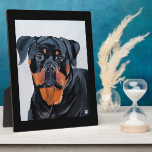 Rottweiler-Gemälde von Alfred Fox Fotoplatte