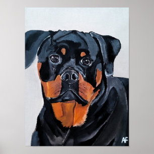 Rottweiler-Gemälde von Alfred Fox Poster