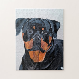 Rottweiler-Gemälde von Alfred Fox Puzzle