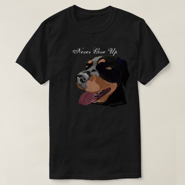 Rottweiler gibt nie auf T-Shirt (Design vorne)