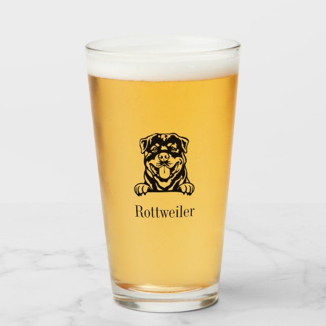 Rottweiler Glass Tumbler (Vorne (Gefüllt))