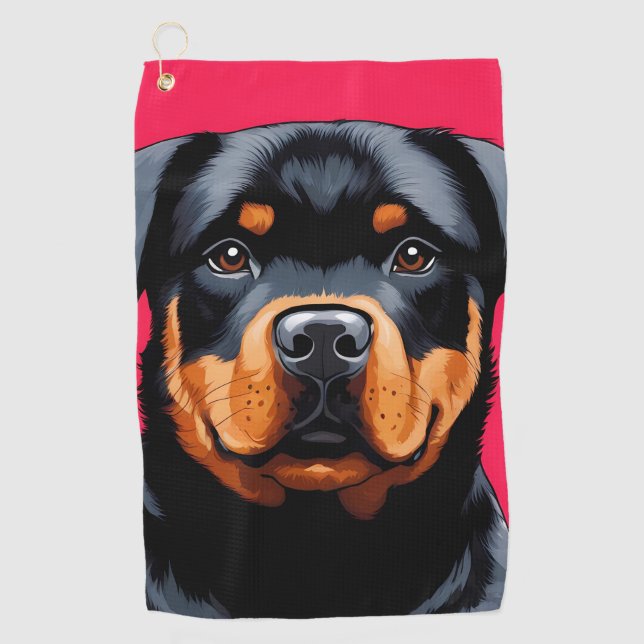 Rottweiler Golfhandtuch (Vorderseite)