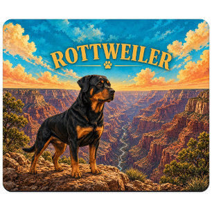 Rottweiler, Grand Canyon Vintage-Wasserfarbe Mousepad