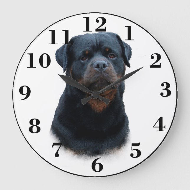 Rottweiler Große Wanduhr (Vorderseite)
