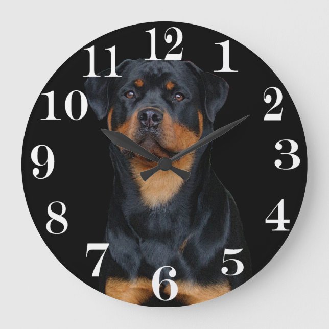 Rottweiler Große Wanduhr (Vorderseite)