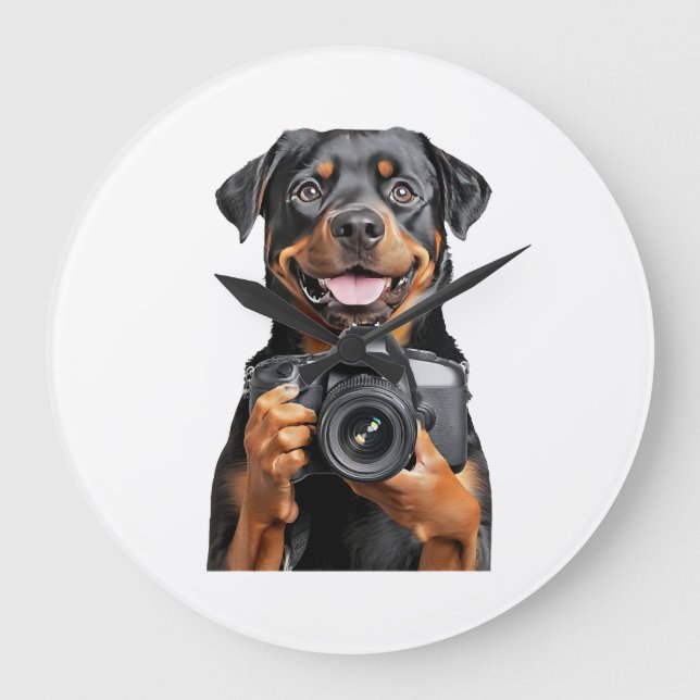 Rottweiler   große wanduhr (Vorderseite)