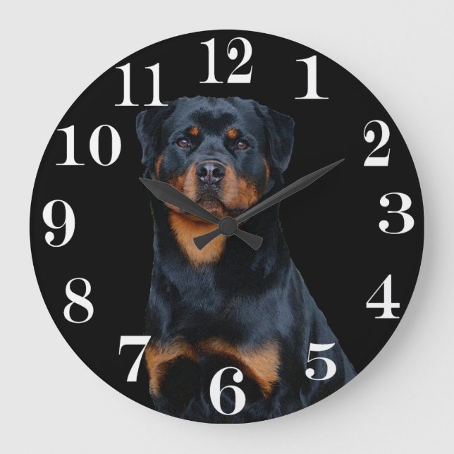 Rottweiler Große Wanduhr (Vorderseite)