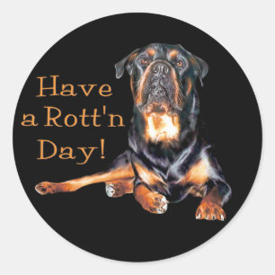 Rottweiler haben einen roten Tag Runder Aufkleber