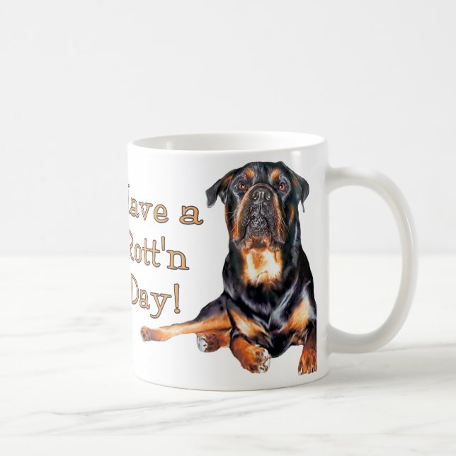 Rottweiler haben einen roten Tag Tasse (Rechts)