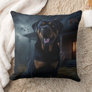 Rottweiler Halloween Beängstigend Kissen