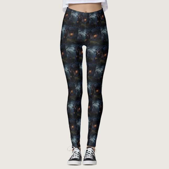 Rottweiler Halloween Beängstigend Leggings (Vorderseite)