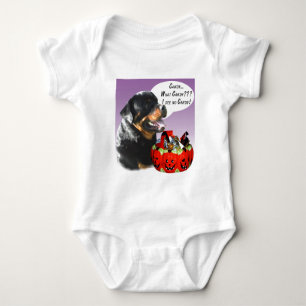 Rottweiler Halloween Candy Baby Strampler