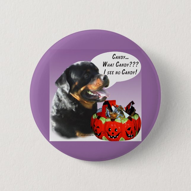 Rottweiler Halloween Candy Button (Vorderseite)
