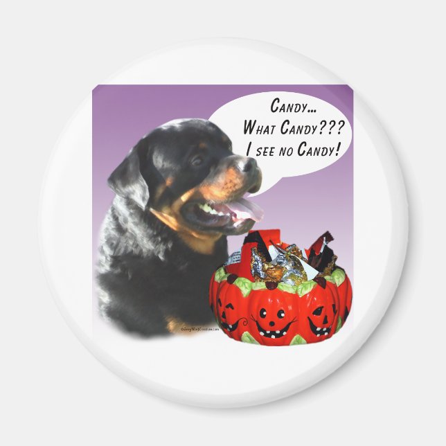 Rottweiler Halloween Candy Magnet (Vorne)