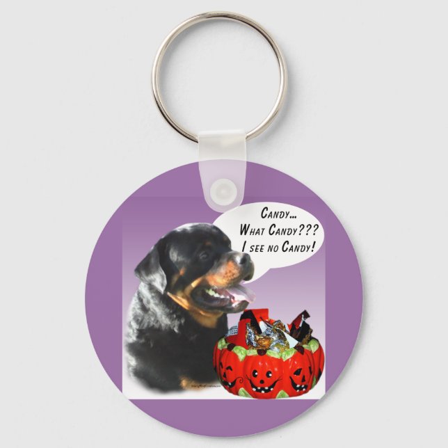 Rottweiler Halloween Candy Schlüsselanhänger (Vorderseite)