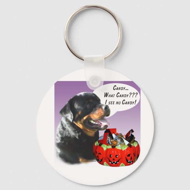 Rottweiler Halloween Candy Schlüsselanhänger (Vorderseite)