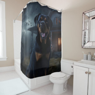 Rottweiler Halloween Gruselig Duschvorhang
