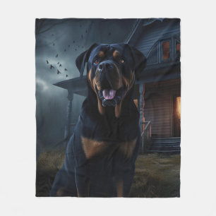 Rottweiler Halloween Gruselig Fleecedecke