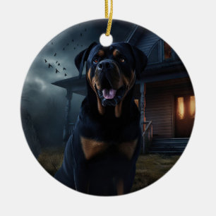 Rottweiler Halloween Gruselig Keramik Ornament