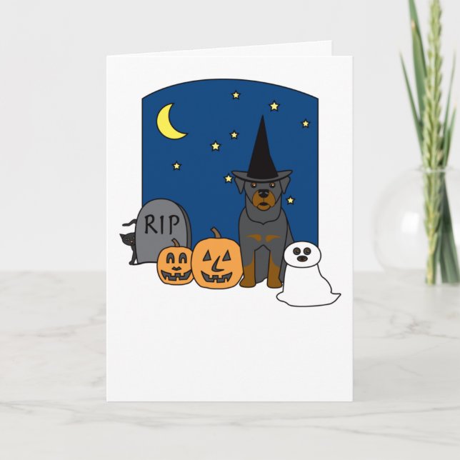 Rottweiler Halloween Karte (Vorderseite)