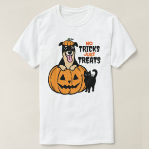 Rottweiler Halloween keine Tricks nur Leckereien T-Shirt