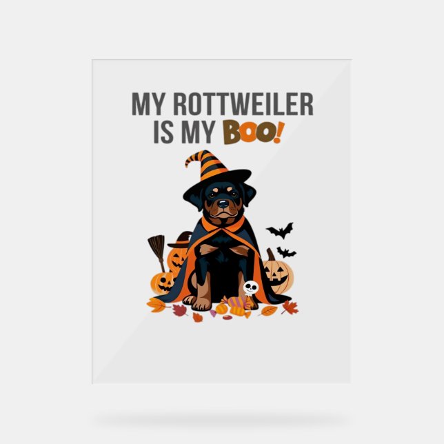Rottweiler Halloween Kostüm Mein Rottweiler ist Me Acrylschild (Vorderseite)