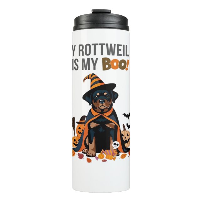 Rottweiler Halloween Kostüm Mein Rottweiler ist Me Thermosbecher (Vorderseite)