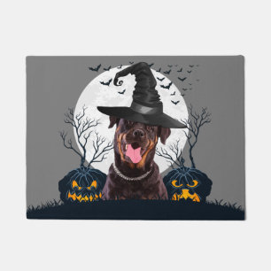 Rottweiler Halloween Kürbis-Flecken Fußmatte