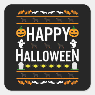 Rottweiler Halloween Lazy Ugly Costume Dog T-Shirt Quadratischer Aufkleber